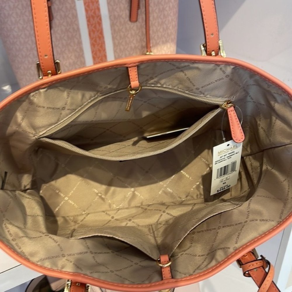 Michael Kors Jet Set Travel Medium Carryall Tote Sherbert Multi - Picture 15 of 16